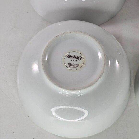Set Of 4 Tabletops Gallery Umbria White Bowls Dishwasher Microwave Safe - Picture 12 of 12